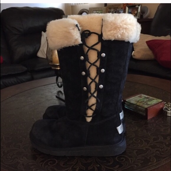 Ugg lace up shearling boots