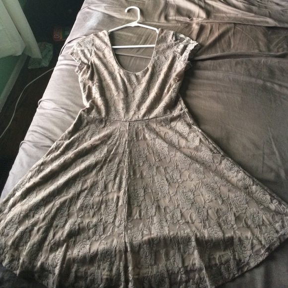 Tan Lace Dress