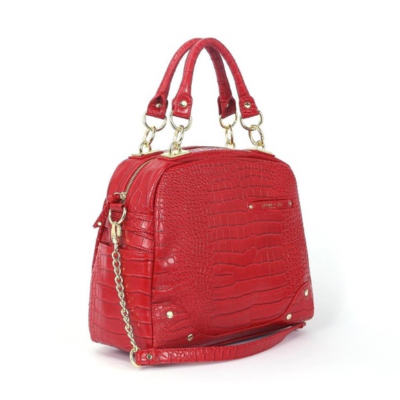 Olivia + Joy Handbags - Olivia + Joy Bright Red Faux Alligator Bag