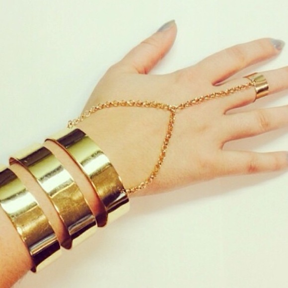 Gold Harness Bracelet 18K Gold-Filled adjustable - Picture 1 of 4