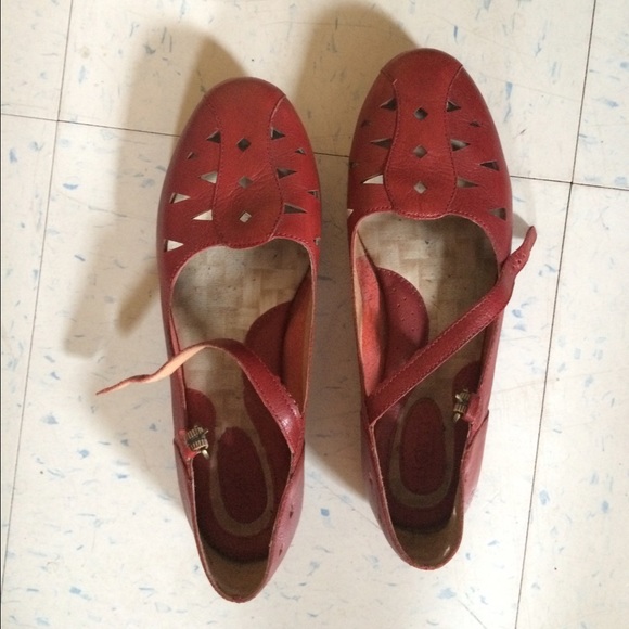 Born Shoes Born Eleanor Red Leather Flats Poshmark