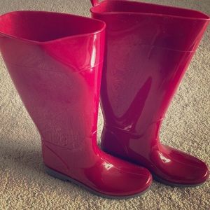 Red Rain Boots
