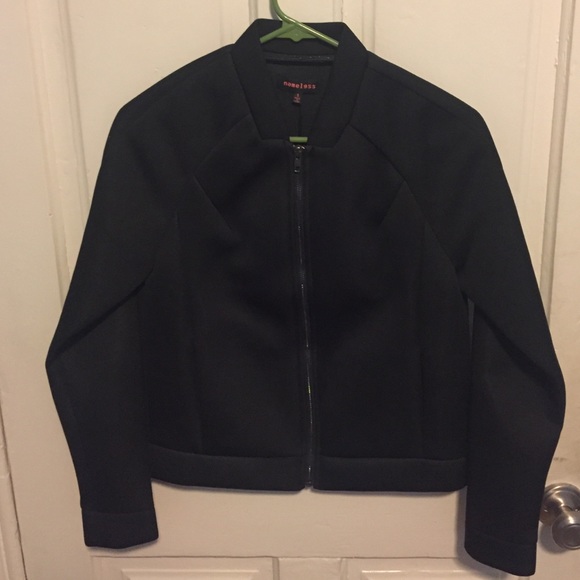 Black neoprene zip up jacket