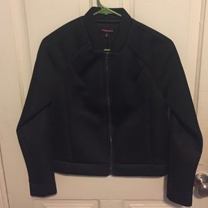 Black neoprene zip up jacket