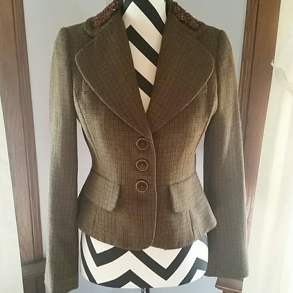 Blazer with Embellished Collar