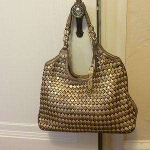 Gold & Bronze Woven Cole Haan Purse