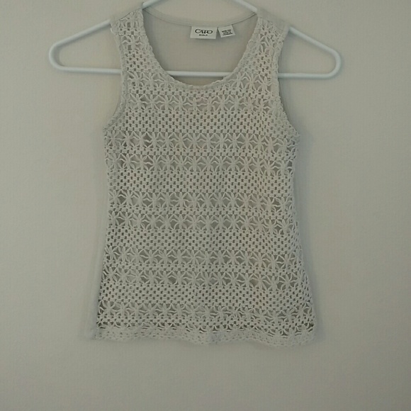 Creme colored crocheted tank top