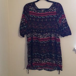 Multi-pattern dress.