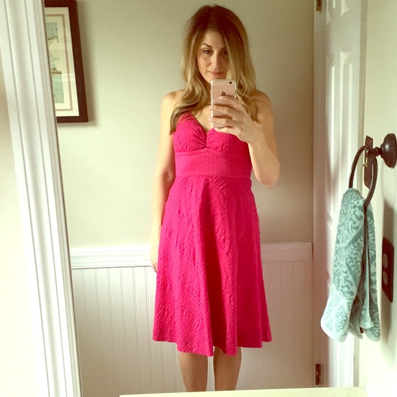 J. Crew Fushia Halter Dress