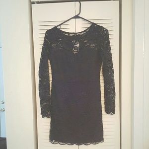 Navy Blue Lace Dress