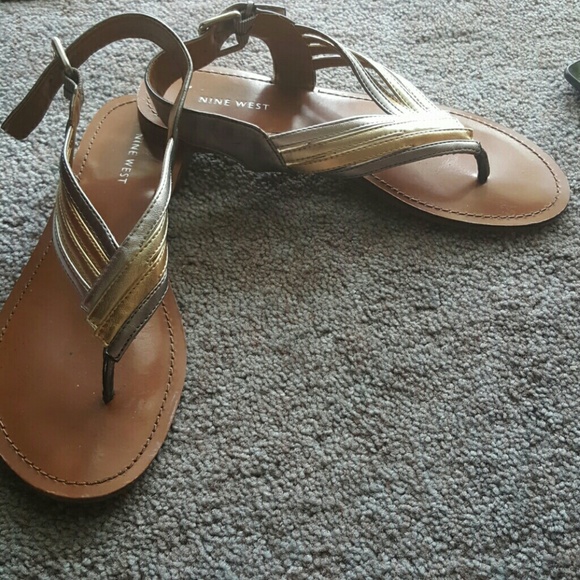 Strappy metallic sandals