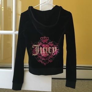 Juicy couture black velour hoodie
