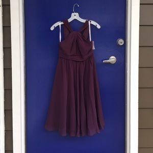 David's Bridal Short Bridesmaid Dress with halter