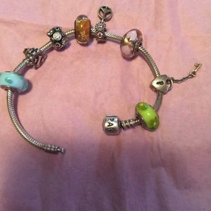 Pandora authentic bracelet with Pandora beads