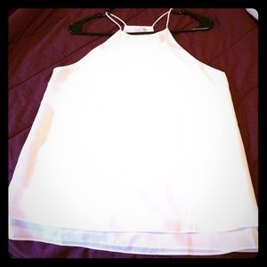 White thin strap tank