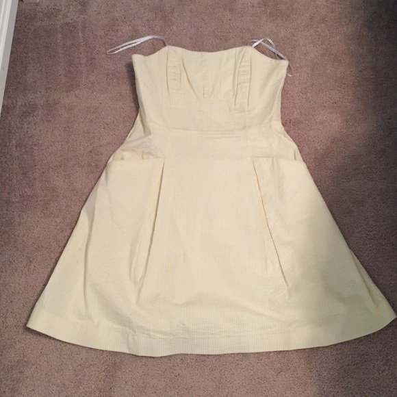 Lilly Pulitzer Yellow and White Seersucker Dress