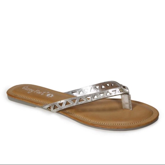 🎉Weekend SALE🎉❕silver thong sandals❕