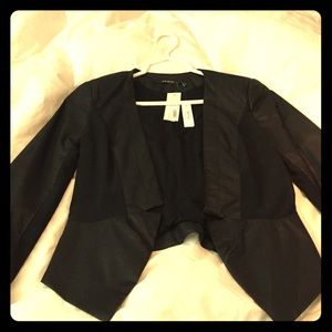 Faux leather crop jacket