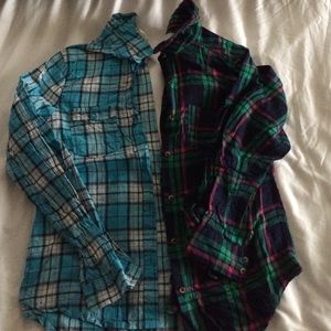 BUNDLE: two lightweight flannel shirts