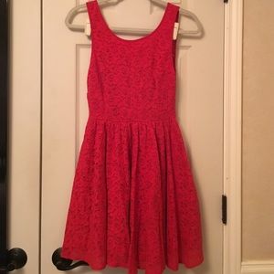 Red lace dress