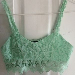 full tilt mint floral / lace bralette