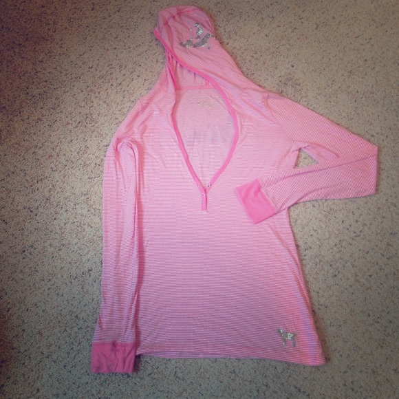 PINK long sleeve hooded shirt