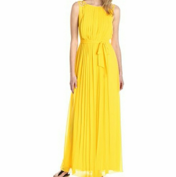 Long banana yellow semi-formal dress - Picture 2 of 2