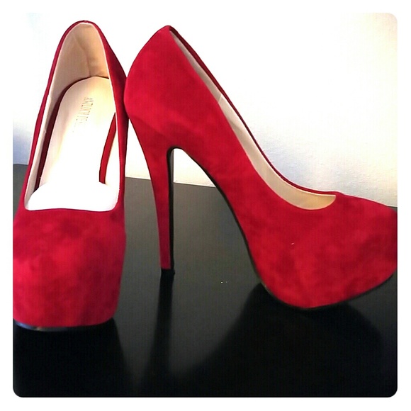 Red Suede heels