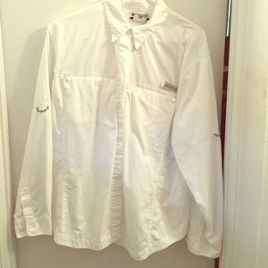White Columbia fishing shirt for women