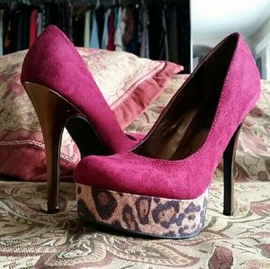 Material Girl Red Platform Heels