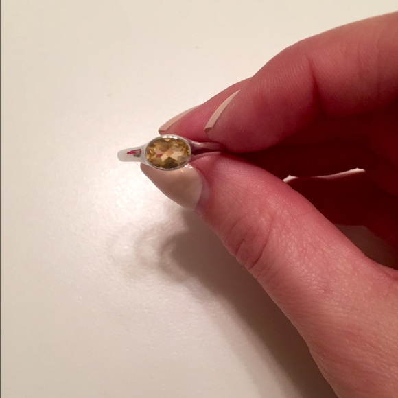 Genuine sterling silver citrine ring