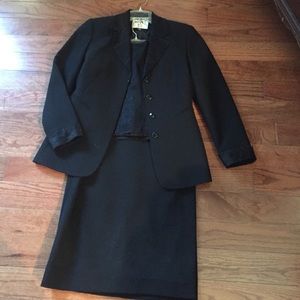 3 piece suit with shimmer collar and camisole