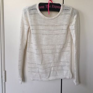 Knit white pullover sweater