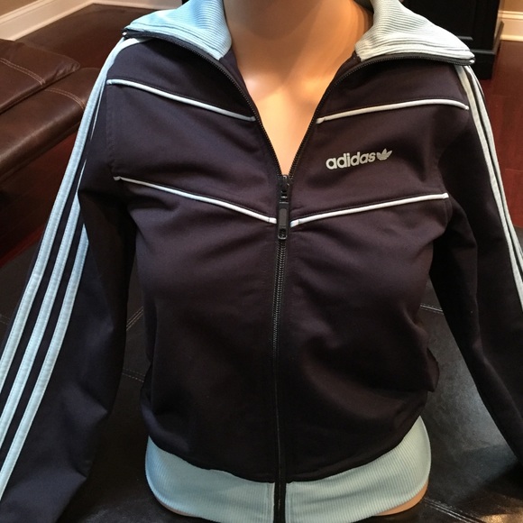 Adidas polyester Navy & Turquoise Jacket