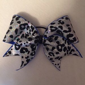 Cheetah print sequined cheer bow