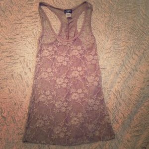 Sheer lace racer back tank 🎀