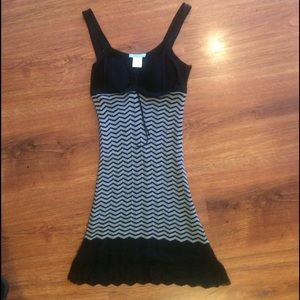 Marciano gray and black chevron print dress