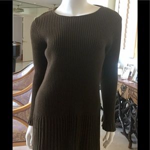 Brazeau Tricot Brown Mod/shift Sweater Dress
