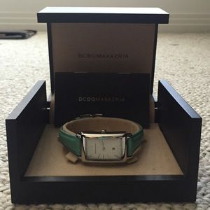 BCBG Turquoise Leather Band Watch