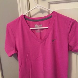 NIKE pink dri-fit V-neck ! Size M