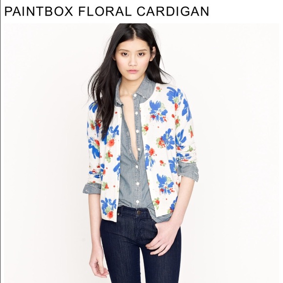 J. Crew Paintbox Floral Cardigan