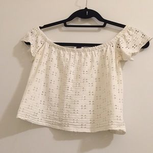 Zara trafaluc off the shoulder crop top