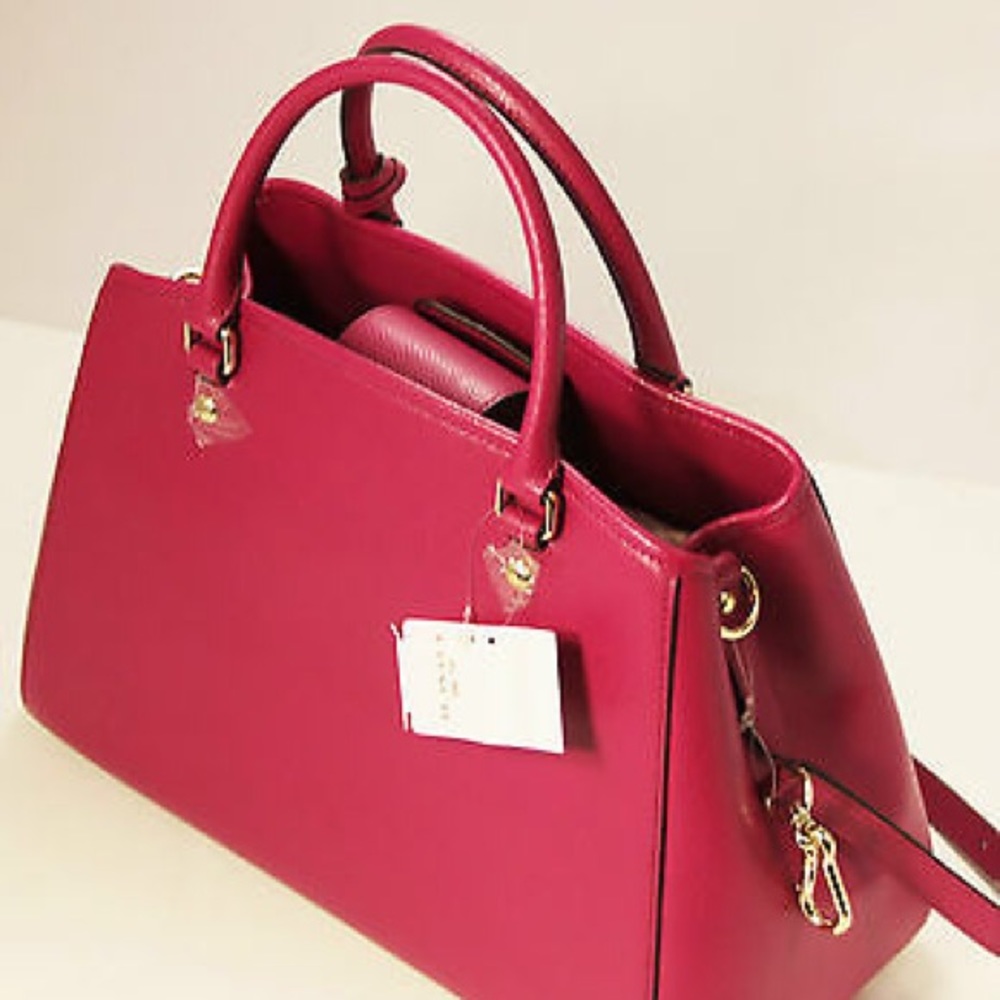 Coach Leather Margot Carryall Cranberry - Picture 3 of 5