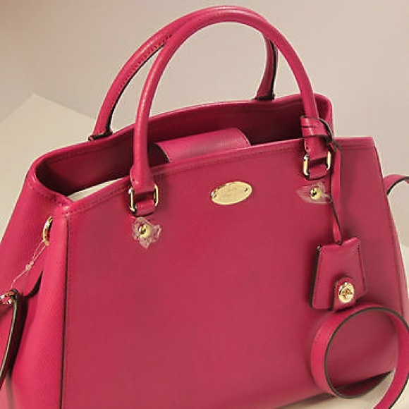 Coach Leather Margot Carryall Cranberry - Picture 2 of 5