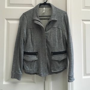 Gray + black zip up