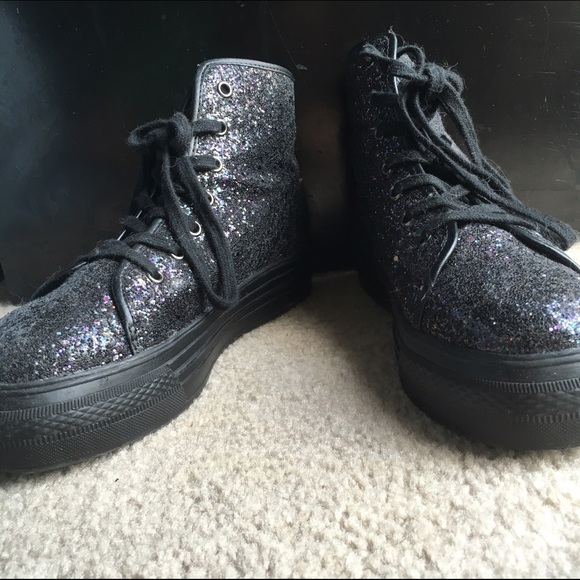 High Top Glitter Sneakers