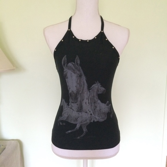 Blue Asphalt black halter with horses