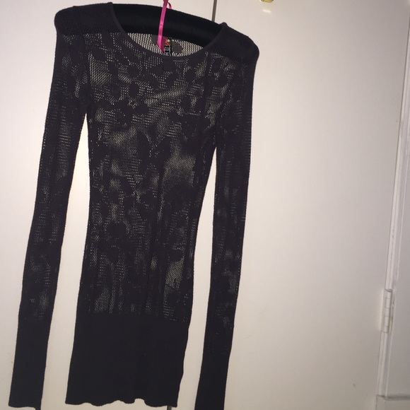 Long sleeve tunic with crochet of butterflies - Picture 1 of 2