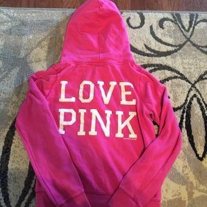 Pink VS zip up hoodie