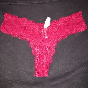 NWT!!  Hot pink lace, Victoria's Secret thong!